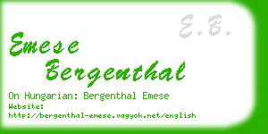 emese bergenthal business card